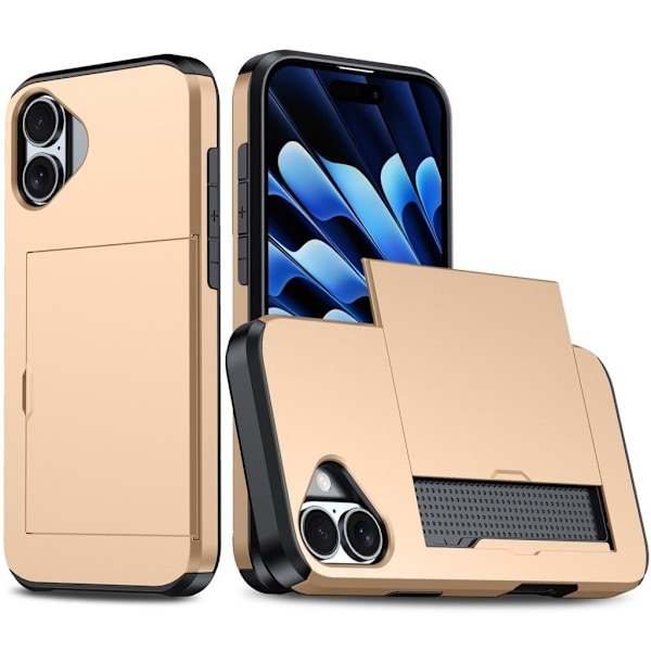 iPhone 16 Plus Skal med kortplats - guld Guld