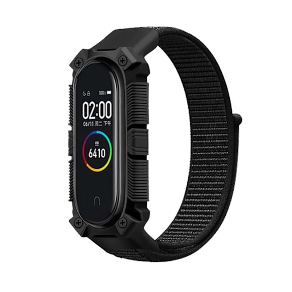 Nylon Armband till Xiaomi Mi Band 6 / 5 / 4 / 3 - Svart Svart