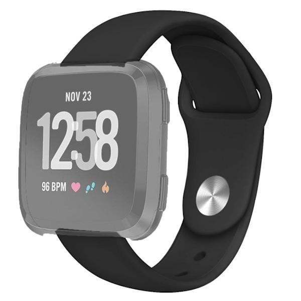 Silikonarmband för Fitbit Versa/Versa 2/Versa Lite Small - Svart Svart