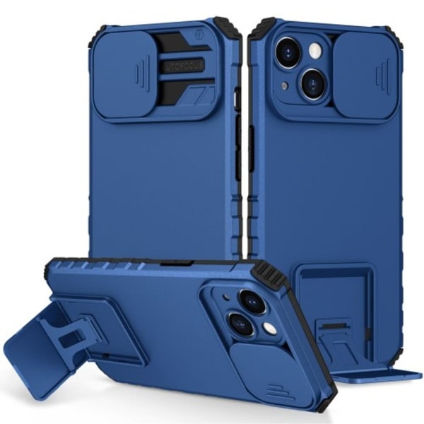 iPhone 15 smartphone skal med stativ - Blå Blå