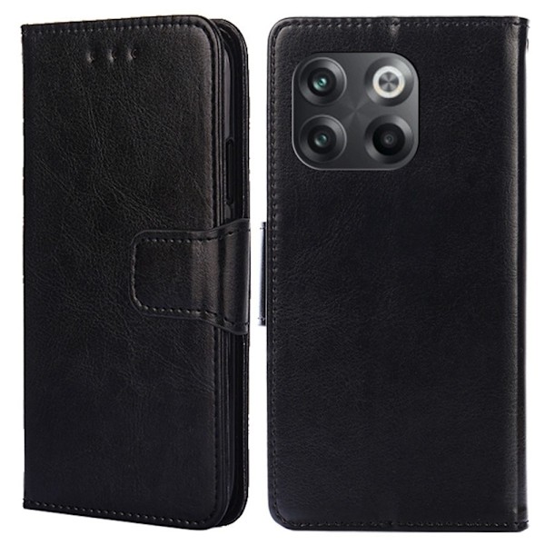 OnePlus 10T 5G / Ace Pro 5G Texture PU Leather Folio Book Design Fodral - Svart Svart