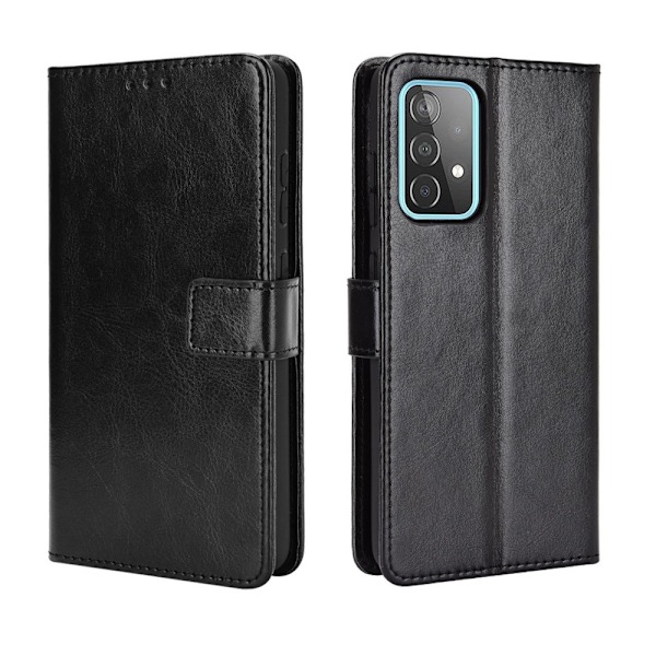 Crazy Horse Texture Leather Fodral för Galaxy A52 4G/5G & A52s 5G - Svart Svart