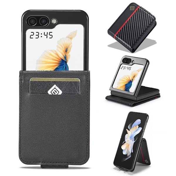 LC.IMEEKE Samsung Galaxy Z Flip6 5G fodral med stativ - Svart Svart