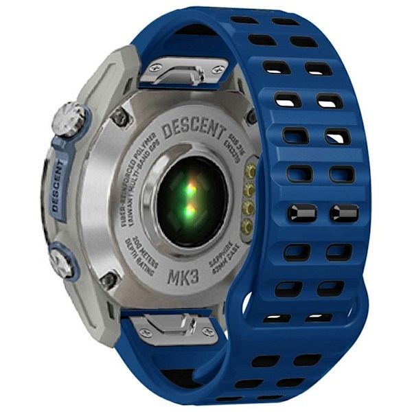 Garmin Fenix 8 47mm/7/6/6Pro etc. Tvåfärgat klockarmband i silikon - Blå Blå