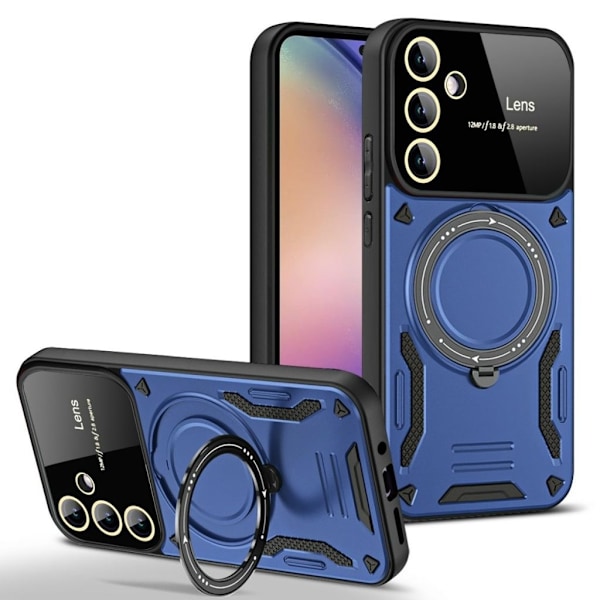 Samsung Galaxy A16 Skal med Magnetiskt Ringstativ - Blå Blå