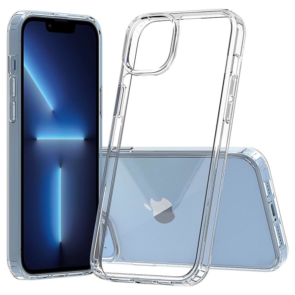 iPhone 14 Plus Hard Acrylic Back + Soft TPU Edge Skal - Genomskinligt Transparent