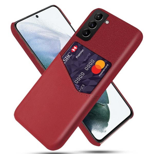 KSQ Samsung Galaxy S22 5G skal med en korthållare - Rött Red