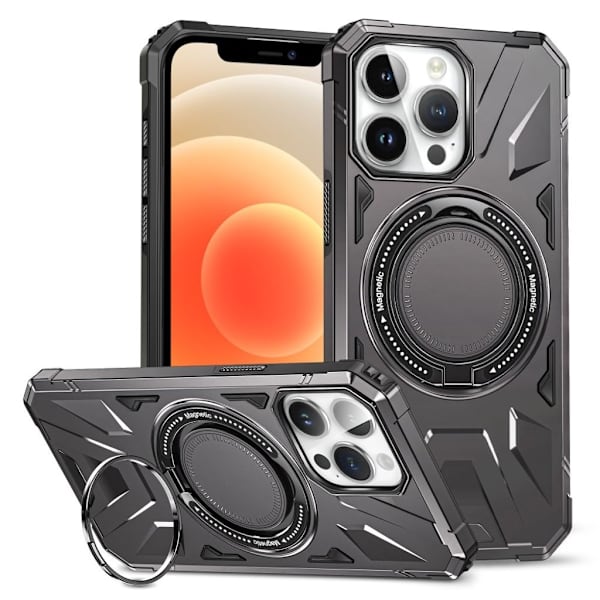 iPhone 12 Pro Max Skal med Ringhållare - Mörkgrå grå