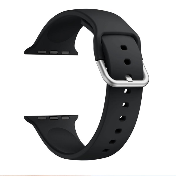 Armband i Silikon för Apple Watch 7 / 8 / 9 41mm m.fl. - Svart Svart