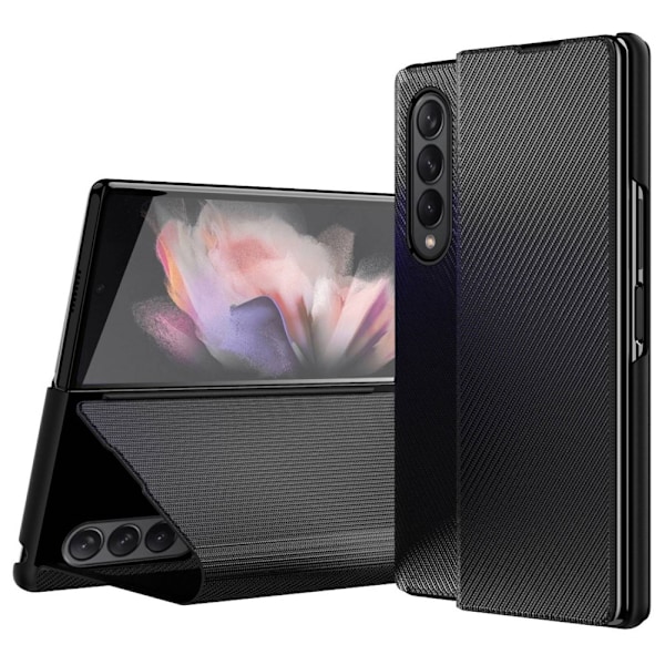 Samsung Galaxy Z Fold4 5G PU Leather Stand Fodral - Svart Svart