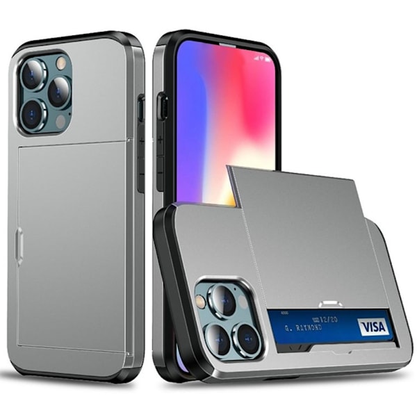 AMORUS iPhone 12 Pro Max Skal med Kortfack - Grå grå