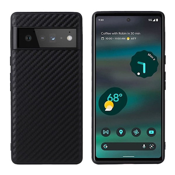 Texturerat Google Pixel 6a skal - Carbon Fiber Texture