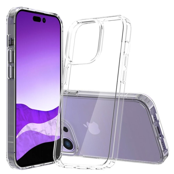 iPhone 14 Pro Hard Acrylic Back + Soft TPU Skal - Genomskinligt Transparent