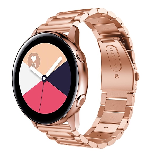 Metallarmband i Rostfritt Stål för Samsung Galaxy Watch Active - Roséguld Rosa