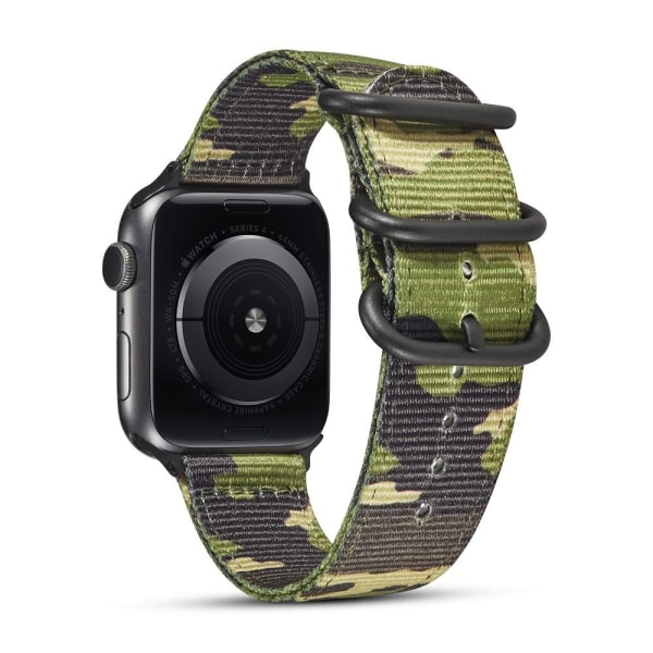 Camouflage Nylon Armband för Apple Watch Ultra / Ultra 2 49mm m. Grön