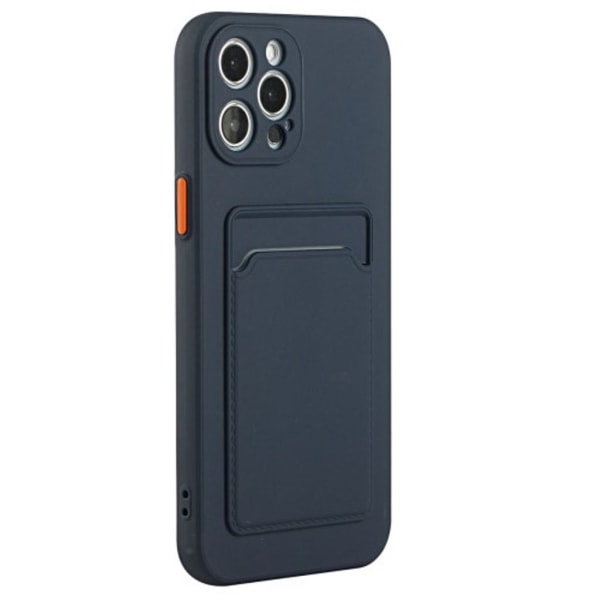 iPhone 15 Pro TPU-skal med korthållare - Mörkblå Blå