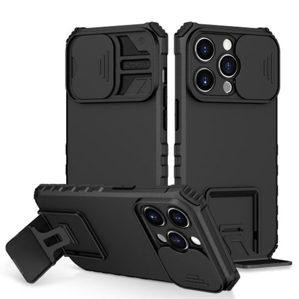 iPhone 15 Pro TPU-skal med stativ - Svart Svart