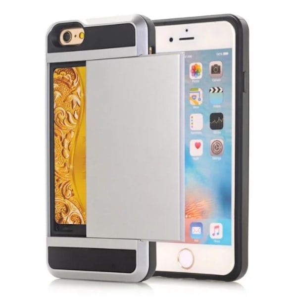 IPhone SE etc. skal med en korthållare - Silverfärgat Silver