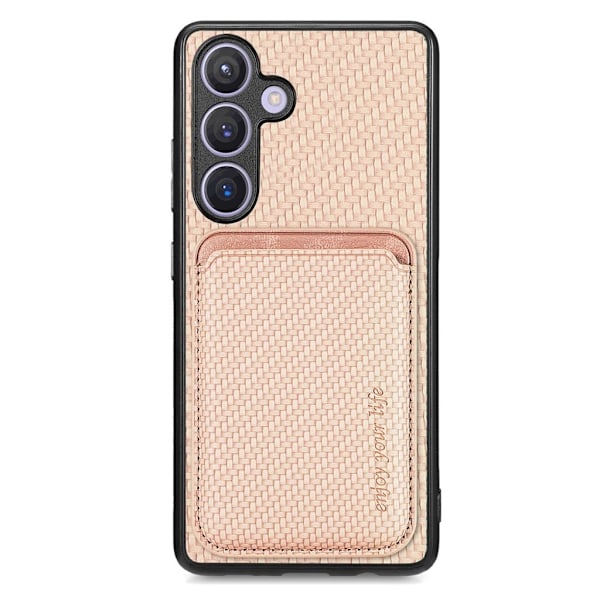 Samsung Galaxy S24 Magnetkorthållare Skal - Khaki Khaki