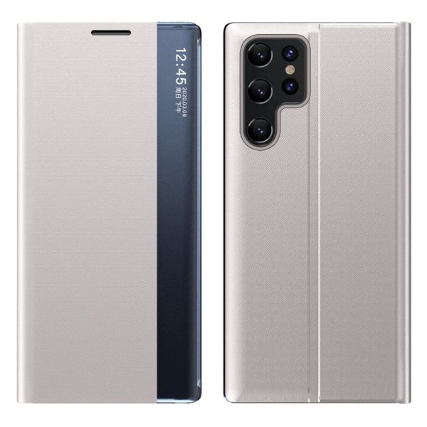 Samsung Galaxy S24 Ultra flip-fodral med stativ - Silver Silver