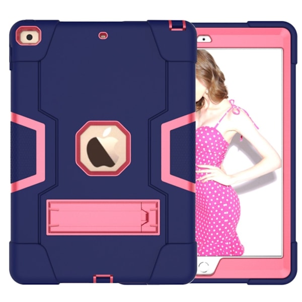 iPad 10.2" 2021/2020/2019 ShockProof TPU Skal med Stativfunktion - Blå/Rosa Rosa