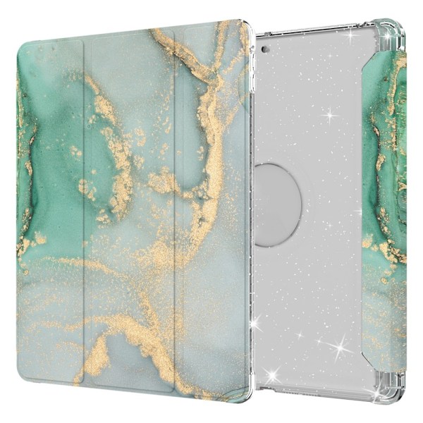 iPad 10.2" 2021/2020/2019 fodral marmor - Turkos Grön