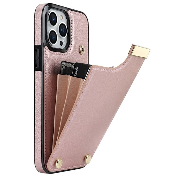 iPhone 12 Pro Max Skal med korthållare - Rose Gold