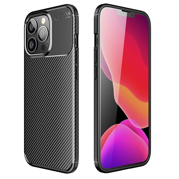Carbon Fiber Texture Skal för iPhone 13 Pro - Svart Svart