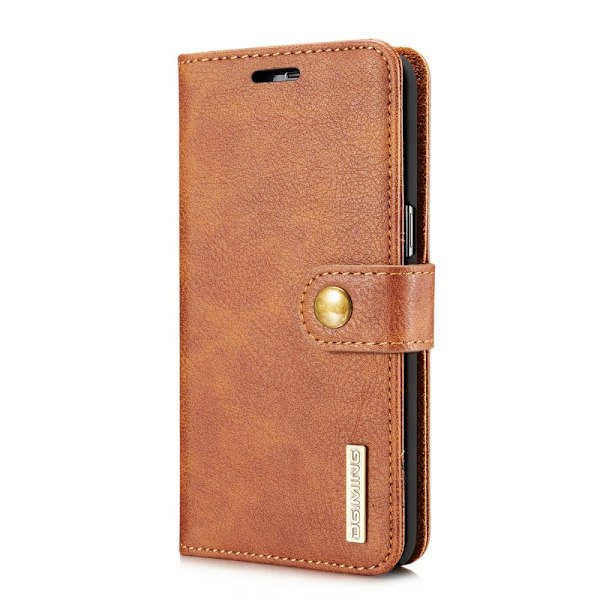 DG.MING Plånboksfodral 2-i-1 Split Leather för Samsung Galaxy S8 Plus - Brun Brun