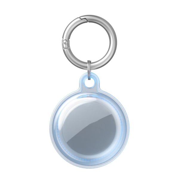 Apple AirTag Skal med Nyckelring - Transparent Blå Transparent