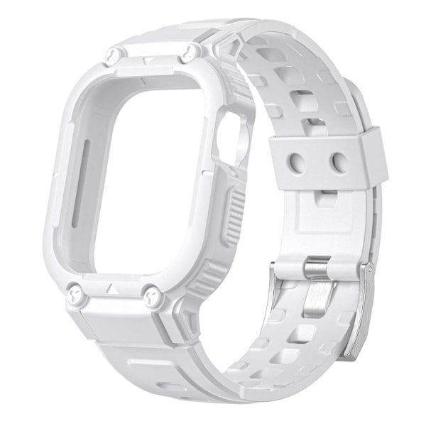 Apple Watch 7/8/9 45mm etc Klockarmband med Ram - Vit Vit