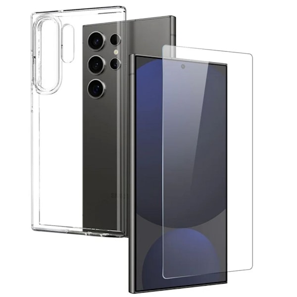 NORTHJO Samsung Galaxy S25 Ultra TPU Skal med Skärmskydd - Transparent Transparent