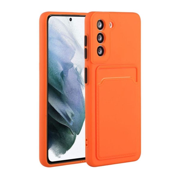 Samsung Galaxy S21 5G, 4G skal med en korthållare - Orange