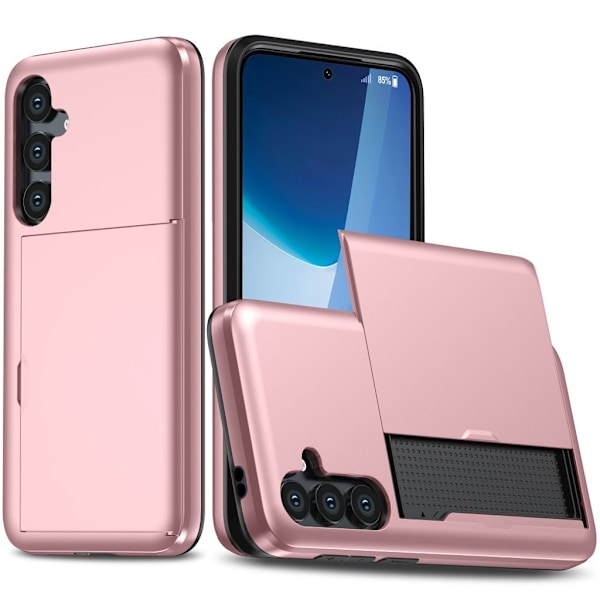 Samsung Galaxy S24 FE Skal med korthållare - Rosa Rosa