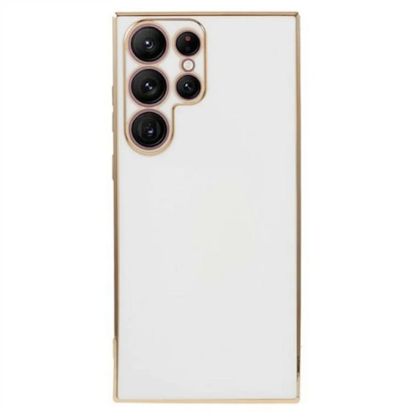 Samsung Galaxy S25 Ultra Skal med gulddetaljer - Vit Guld