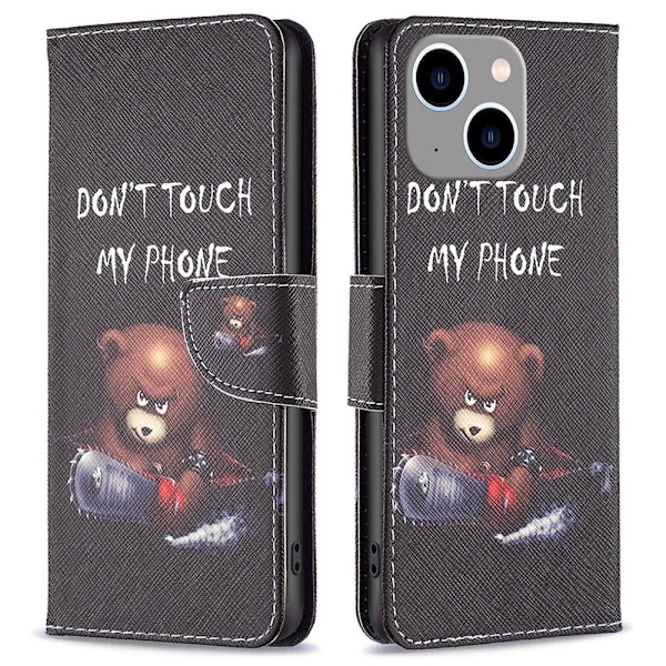 BF Pattern Printing Leather Series-1 Fodral För iPhone 14 Plus - Bear Bear
