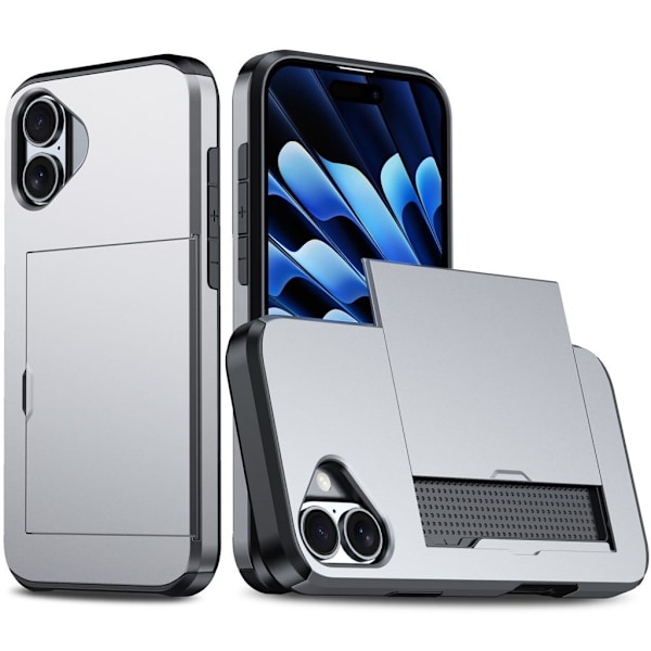 iPhone 16 Plus Skal med kortplats - Grå grå
