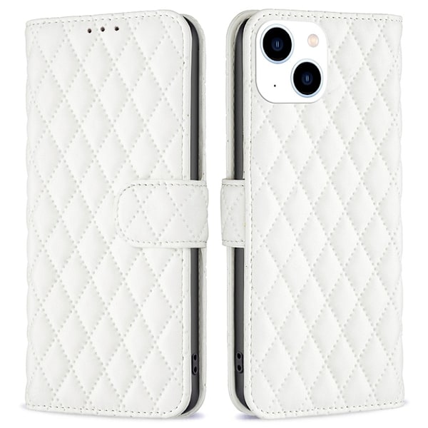 BF Rhombus Pattern Fodral till iPhone 14 - Vit Vit