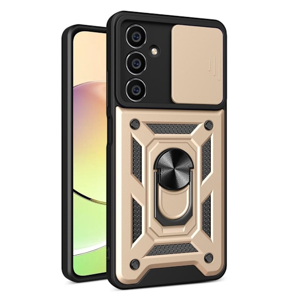 Samsung Galaxy S23 FE Skal med Kickstand och linsskydd - Guld Guld