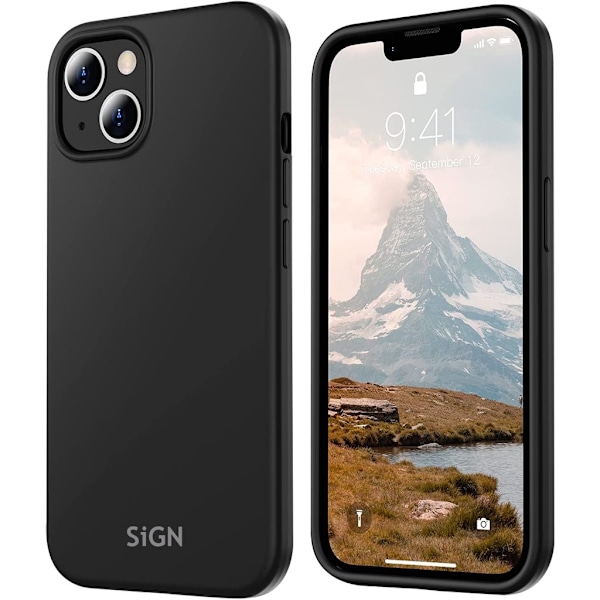 SiGN Liquid Silicone skal till iPhone 15 - Svart Svart