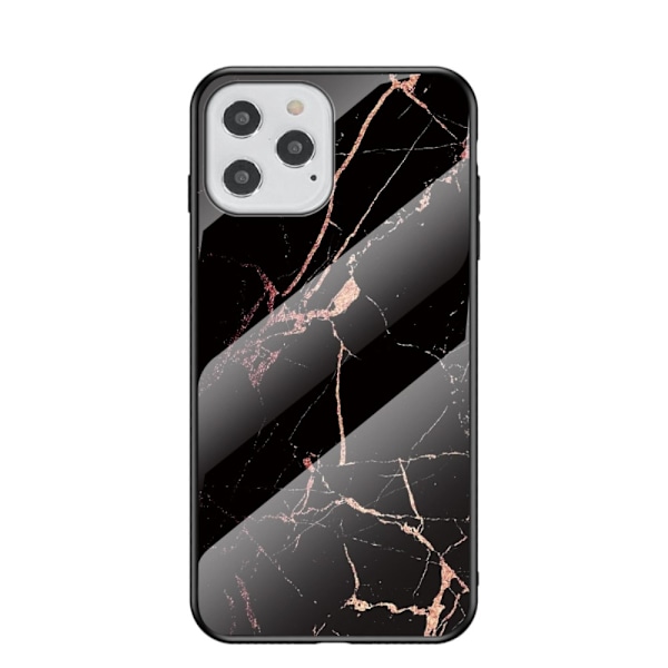 Marmorskal för iPhone 12/12 Pro - Svart/Guld Guld