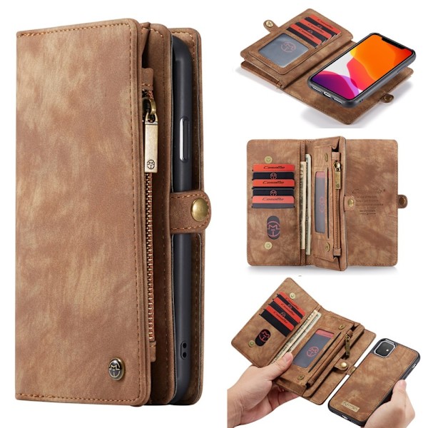 CASEME Plånboksfodral + Avtagbart Skal för iPhone 11 & XR - Brun Brun