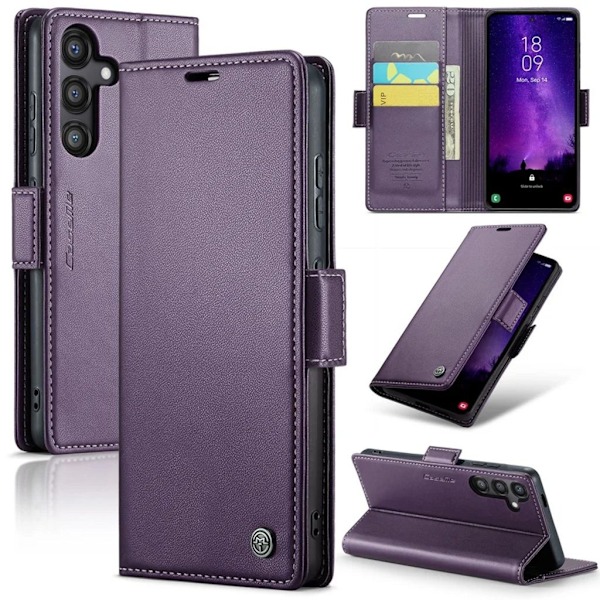 CASEME Samsung Galaxy S24 FE RFID blockerande Plånboksfodral - Lila Lila
