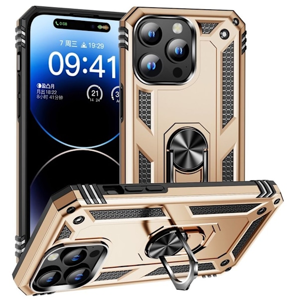 IPhone 15 Pro skal med en magnethållare - Guldfärgat Guld