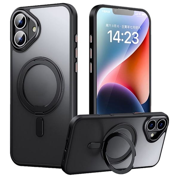 iPhone 16 Plus Skal med stativ - Svart Svart