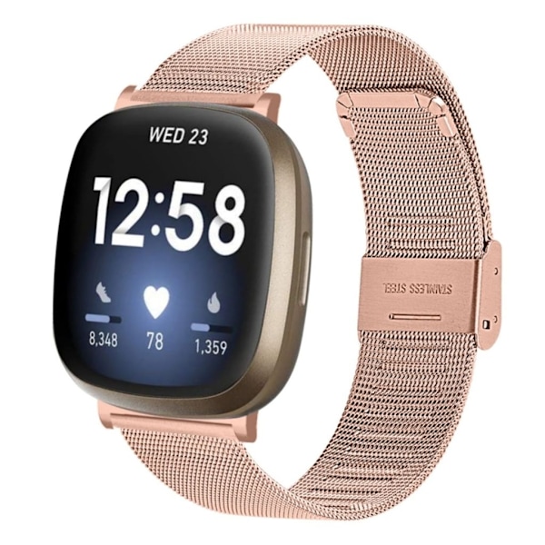 Modernt Fitbit Versa 4 etc. band - Roséguldfärgat Rosa
