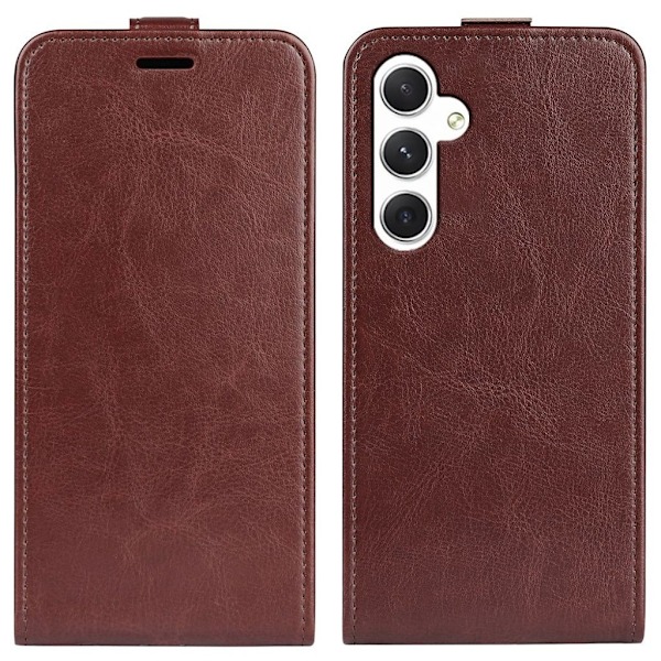 Samsung Galaxy S24 Vertikalt flip Fodral - Brun Brun