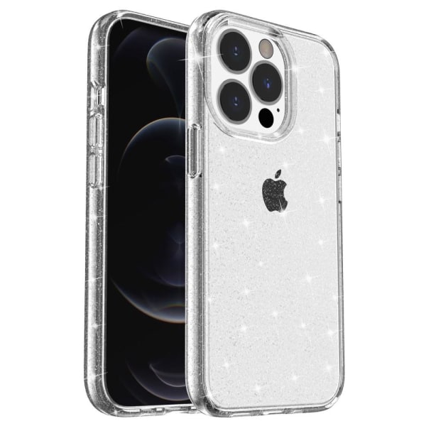 iPhone 14 Pro Glittery Powder Mobilskal - Vit Vit