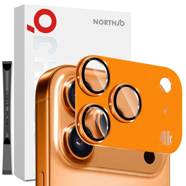 NORTHJO iPhone 17 Pro Linsskydd - Orange