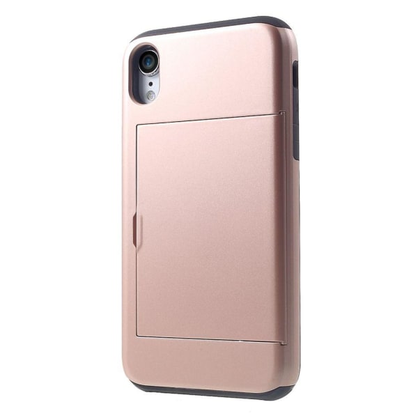 IPhone XR skal med en korthållare - Roséguldfärgat Guld